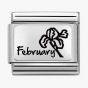 Nomination CLASSIC Composable Plates February Flower Charm 330112/14