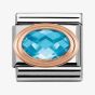 Nomination CLASSIC Rose Gold Light Blue Faceted Cubic Zirconia Charm 430601/006