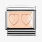 Nomination CLASSIC Rose Gold Double Heart Charm 430101/15