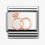 Nomination CLASSIC Rose Gold Plates Wedding Rings Charm 430104/13