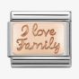 Nomination CLASSIC Rose Gold Plates I Love Family Charm 430101/41
