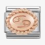 Nomination CLASSIC Rose Gold Oval Zodiac Cancer Charm 430109/04