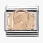Nomination CLASSIC Rose Gold Symbols Engraved Suitcase Charm 430102/07