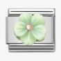 Nomination CLASSIC Rose Gold Symbols Green Mother of Pearl Flower Charm 430510/10