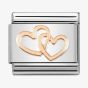 Nomination CLASSIC Composable Romance Linked Hearts Charm 430104/41