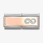 Nomination CLASSIC Rose Gold Glitter Infinity Engravable Double Link Charm 430721/01