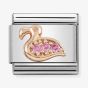 Nomination CLASSIC Rose Gold Symbols Pink Cubic Zirconia Flamingo Charm 430305/29