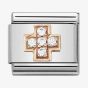 Nomination CLASSIC Rose Gold Cubic Zirconia Cross Charm 430302/29