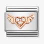 Nomination CLASSIC Composable Romance Heart Cubic Zirconia Wings Charm 430305/34