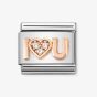 Nomination CLASSIC Composable Romance Cubic Zirconia I Love U Heart Charm 430305/36