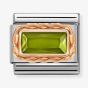 Nomination Composable Rose Gold Rope Green Cubic Zirconia Charm 430604/033