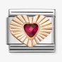 Nomination Classic Rose Gold Heart Red Cubic Zirconia Charm 430610/005