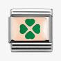 Nomination CLASSIC Rose Gold Green Four Leaf Clover Charm 430201/08