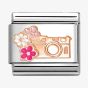 Nomination CLASSIC Rose Gold Floral Camera Charm 430202/31
