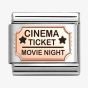 Nomination CLASSIC Rose Gold Cinema Ticket Movie Night Charm 430201/20