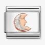 Nomination Composable Classic Rose Gold Glitter Moon Charm 430205/05