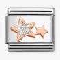 Nomination Composable Classic Rose Gold Glitter Stars Charm 430205/29