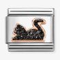 Nomination Composable Classic Rose Gold Black Glitter Cat Charm 430205/32