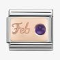 Nomination CLASSIC Rose Gold February Amethyst Charm 430508/02