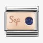 Nomination CLASSIC Rose Gold September Sapphire Charm 430508/09