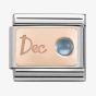 Nomination CLASSIC Rose Gold December Light Blue Topaz Charm 430508/12