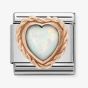 Nomination CLASSIC Rose Gold Stones Heart White Opal Charm 430509/22