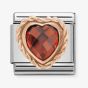 Nomination CLASSIC Rose Gold Faceted Heart Red Charm 430602/005