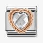 Nomination CLASSIC Rose Gold Faceted Heart White Charm 430602/010