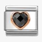 Nomination CLASSIC Rose Gold Cubic Zirconia Black Heart Charm 430607/011