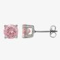 Crislu Silver Round Pink Cubic Zirconia Stud Earrings 200166E00PI