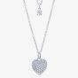 Crislu Ladies Two Tier Heart Pavé and CZ Necklace 9010078N16CZ 