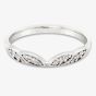 9ct White Gold Diamond Leaf Wedding Ring (P) 10201/9W/DQ10 P