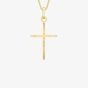 9ct Yellow Gold Fancy Cross Pendant Necklace 1.64.2581
