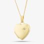 9ct Gold Heart Shaped Diamond Locket With Chain LK231 CN025-18