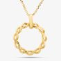 9ct Yellow Gold Diamond Cut Twist Circle Necklace 1.19.0414