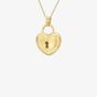 9ct Yellow Gold Key Heart Padlock Pendant Necklace 1.61.0057