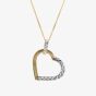 9ct Gold 2 Colour Diamond Cut Open Heart Pendant 2-68-0559