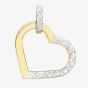 9ct Gold 2 Colour Diamond Cut Open Heart Pendant 2-68-0559