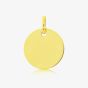 9ct Small Plain Disc Pendant FA592/CN02518