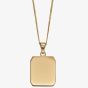 9ct Yellow Gold Rectangular Dog Tag Necklace GP2259