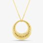 9ct Yellow Gold Snake Skin Textured Open Circle Necklace GP2292 GN184