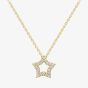 9ct Yellow Gold Cubic Zirconia Open Star Pendant Necklace 110625114399