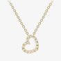 9ct Yellow Gold Cubic Zirconia Open Heart Pendant Necklace 110625114400