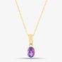 9ct Yellow Gold Oval Cut Amethyst Necklace OJS0006P-AM 9KY