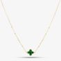 9ct Yellow Gold Green Malachite Clover Necklace 1.19.2240