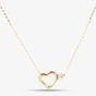 9ct Yellow Gold Cubic Zirconia Open Heart Necklace 1.19.2744