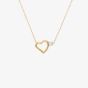 9ct Yellow Gold Cubic Zirconia Open Heart Necklace 1.19.2744