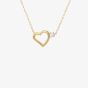 9ct Yellow Gold Cubic Zirconia Open Heart Necklace 1.19.2744