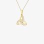 9ct Yellow Gold Cubic Zirconia Celtic Knot Pendant Necklace 1.69.3844