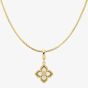 9ct Yellow Gold Mother of Pearl Flower Pendant GP2406W GN141
